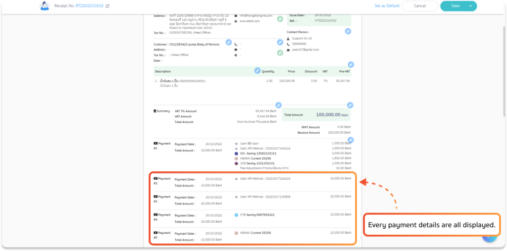 Display show all payments