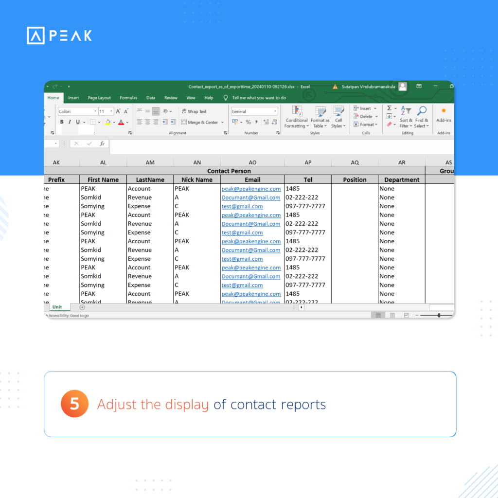 Adjust the display of contact reports