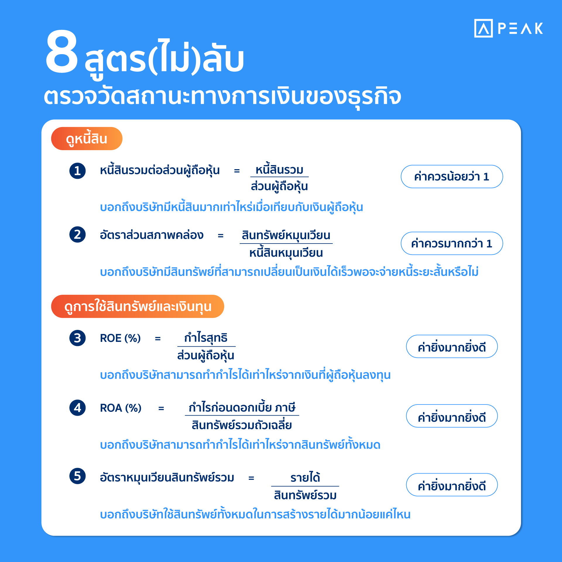 อัตราส่วนทางการเงิน (Financial Ratios)