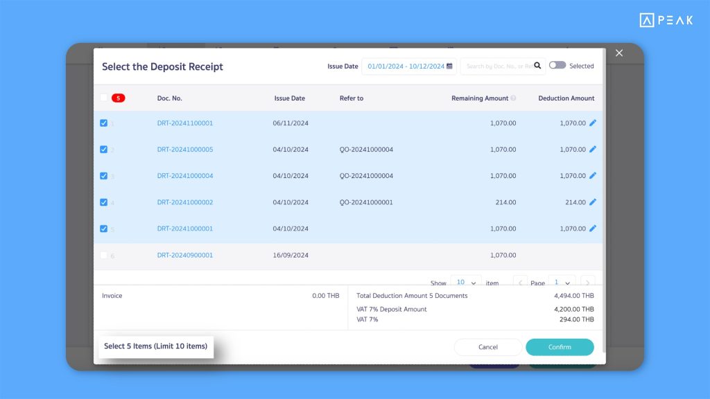 Developed the functionality to apply deposit receipts/payments