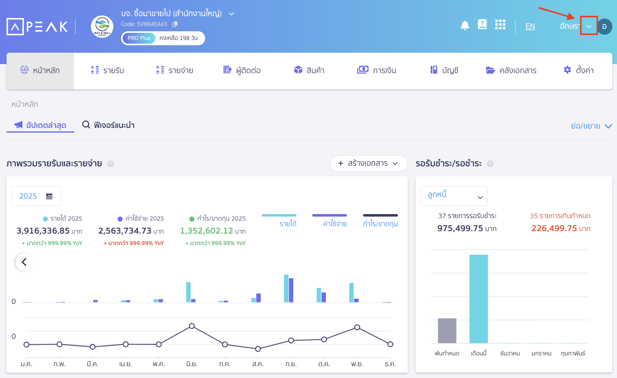 adding-user-signature-1 เพิ่มลายเซ็นผู้ใช้งาน ที่มุมขวาบนของหน้าจอหลัก ให้คลิกที่ชื่อผู้ใช้งานของคุณ ซึ่งจะแสดงเมนูแบบเลื่อนลง