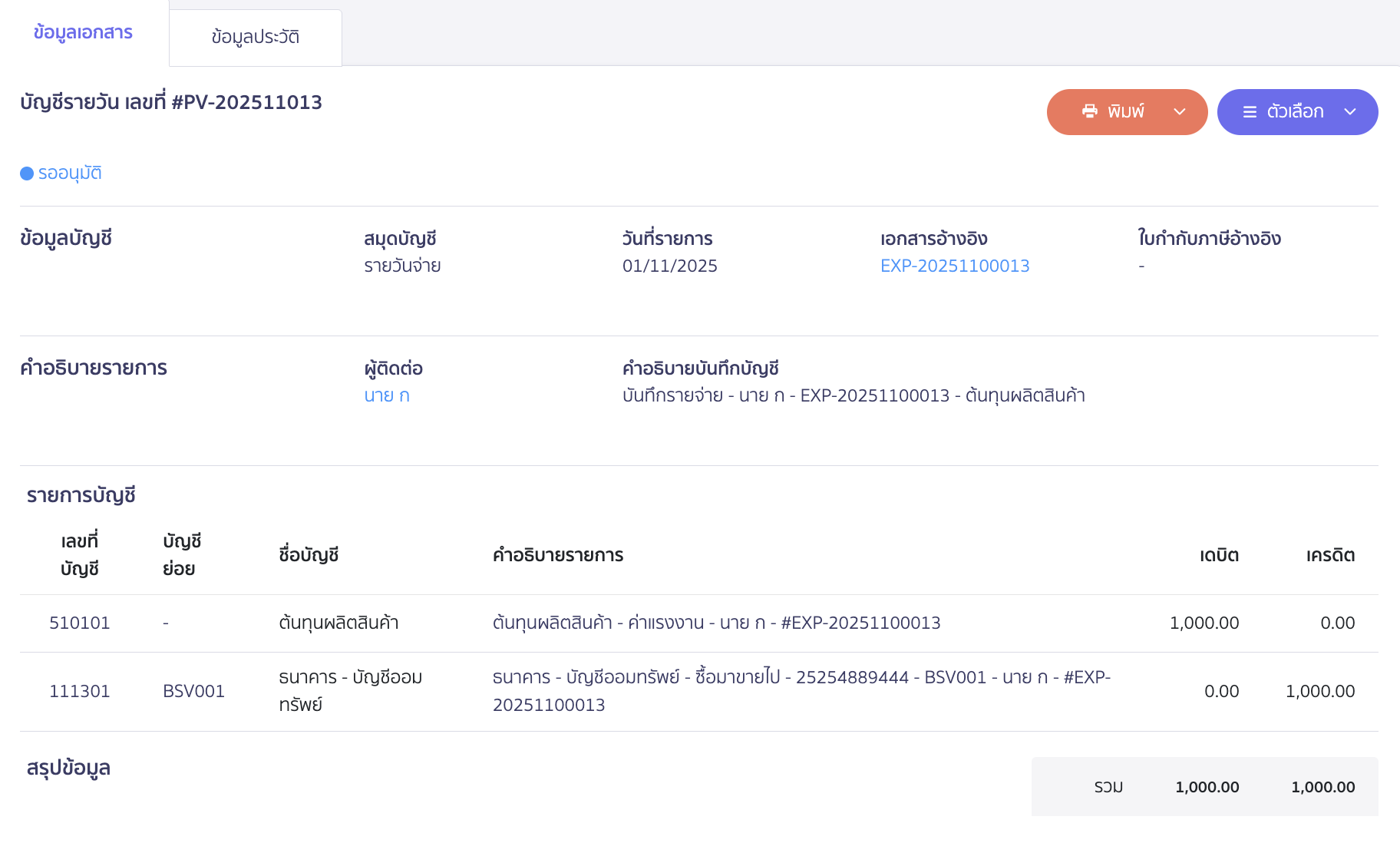applying-new-peak-production-line-10 ตัวอย่างการบันทึกบัญชี