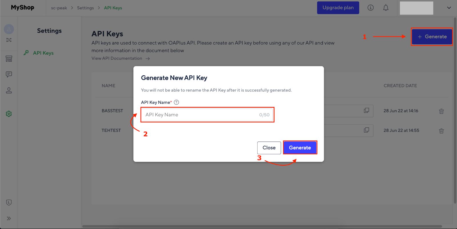 กด “Generate” ใน LINE Shopping