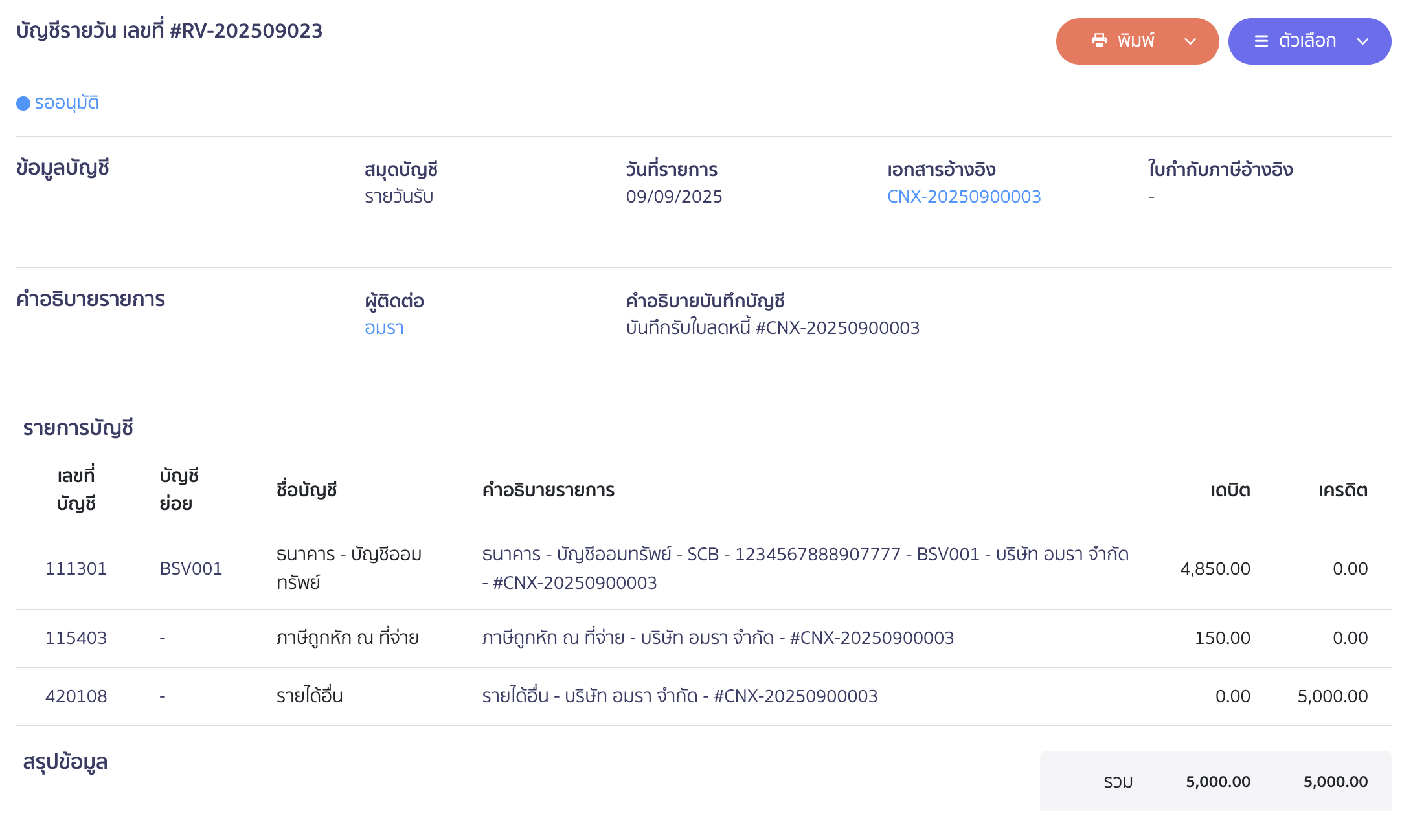 ผู้ได้รับส่วนลด Rebate ตัวอย่างการลงบันทึกบัญชี