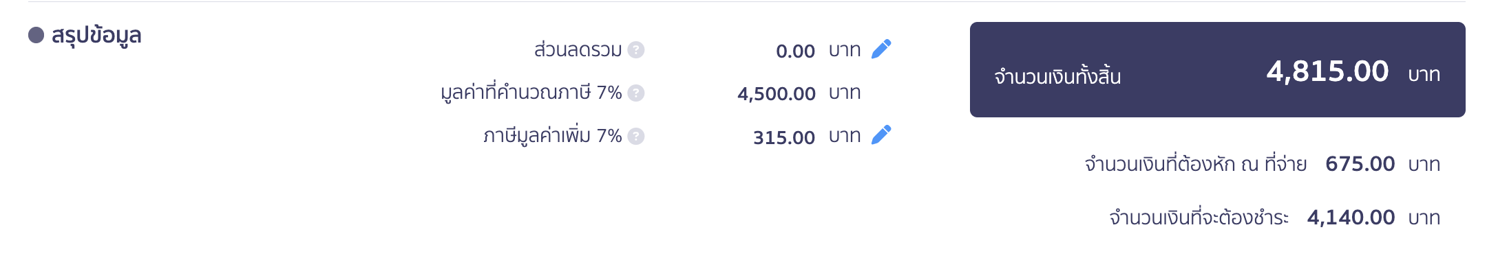 ส่วนสรุปข้อมูล