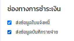 ติ๊กเลือก "ส่งข้อมูลใบแจ้งหนี้" หรือ "ส่งข้อมูลบันทึกรายการจ่าย" ใน ZORT