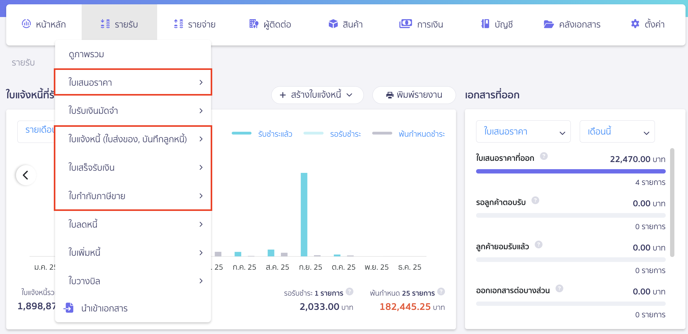 test-customize-print-1 ทดลองพิมพ์เอกสาร เข้า Login ใช้งานหน้าโปรแกรม PEAK ของกิจการ