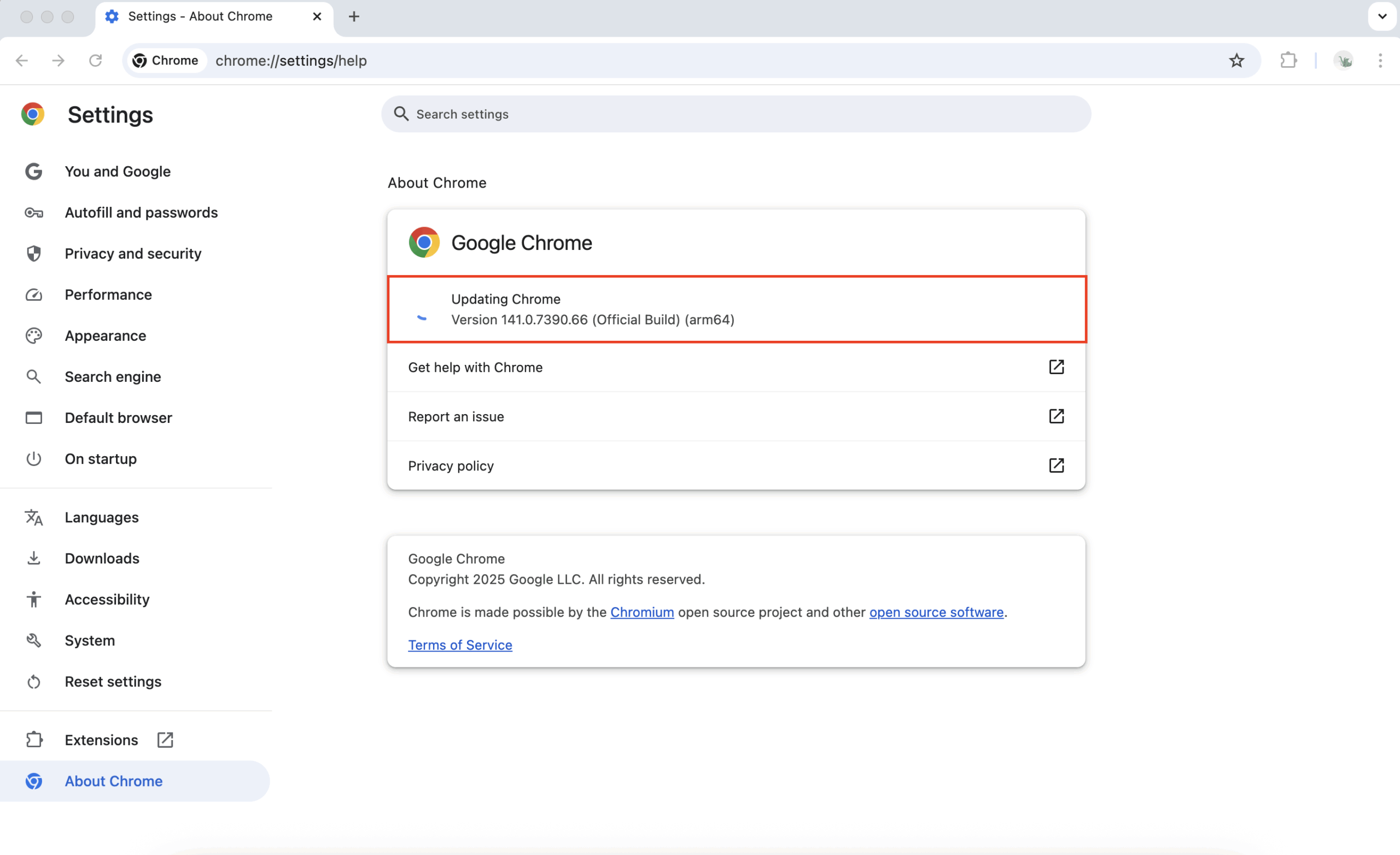 upgrade-google-chrome-2 อัปเกรดเวอร์ชัน Google Chrome เบราว์เซอร์จะทำการโหลดมาหน้าตั้งค่าเกี่ยวกับ Google Chrome