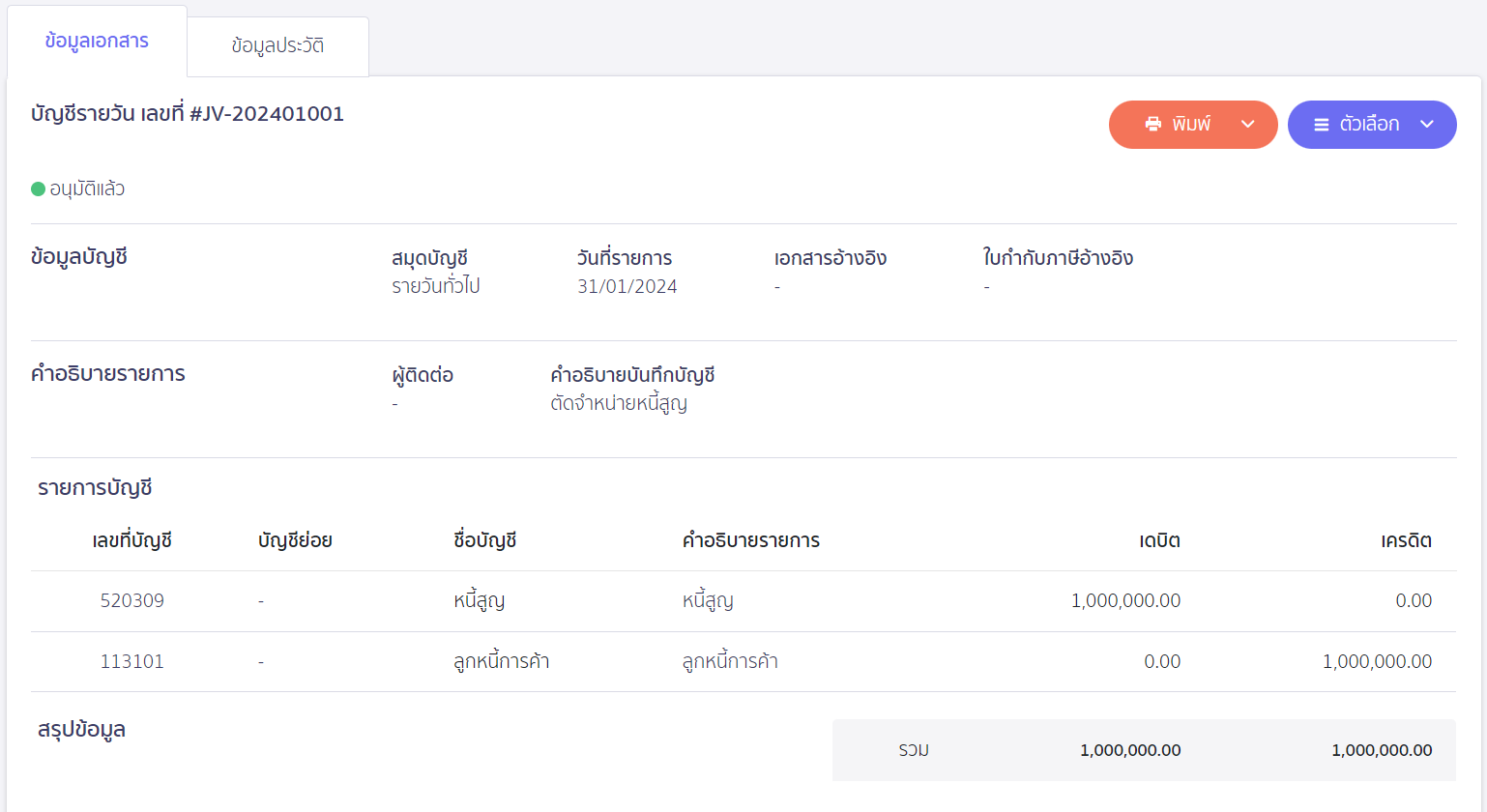 บันทึกบัญชีหนี้สงสัยจะสูญ ตัวอย่าง การบันทึกบัญชีการตัดจำหน่ายหนี้สูญ