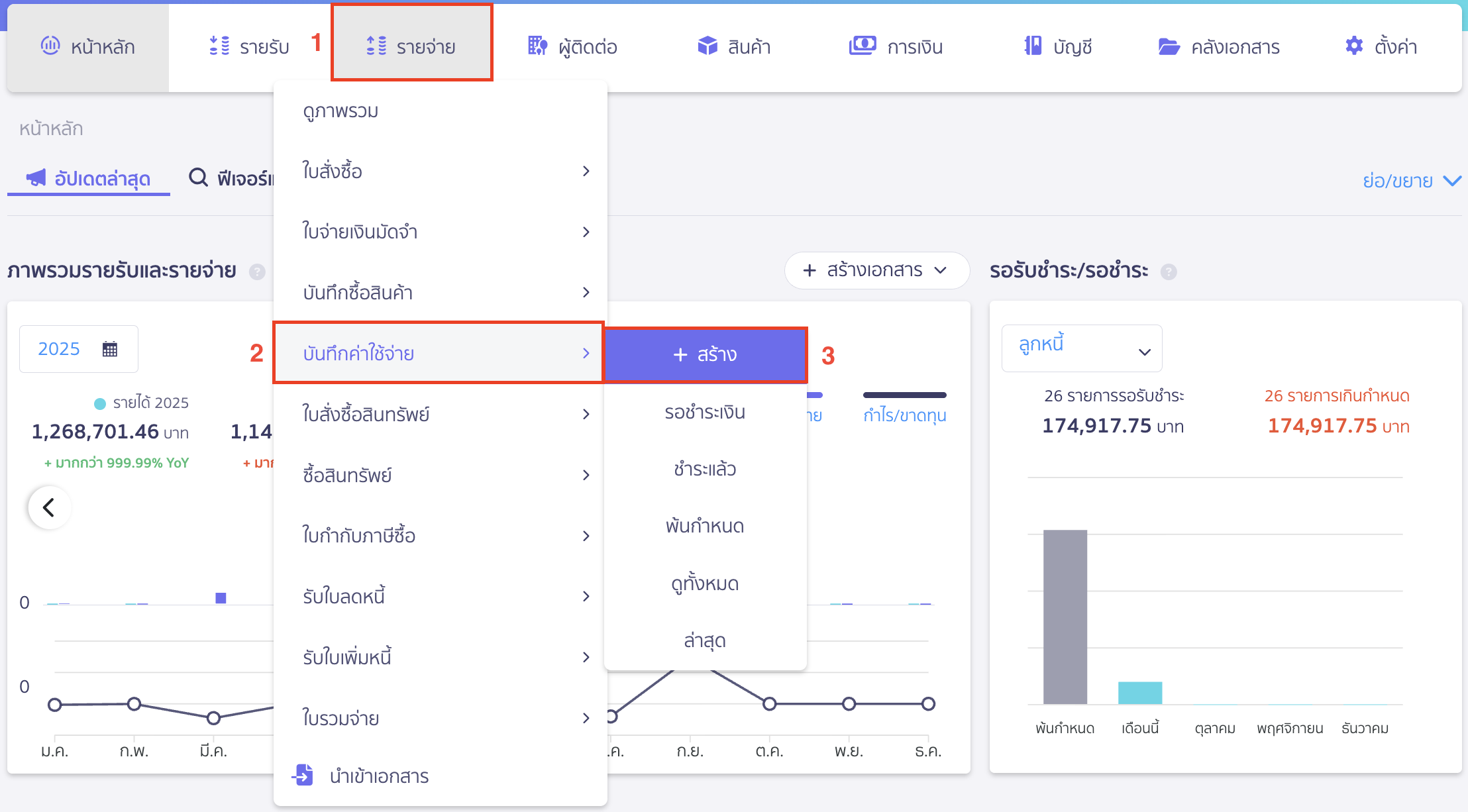 record-salary-expense-new-peak-1 บันทึกค่าใช้จ่ายเงินเดือน โดยเข้าที่เมนูรายจ่าย