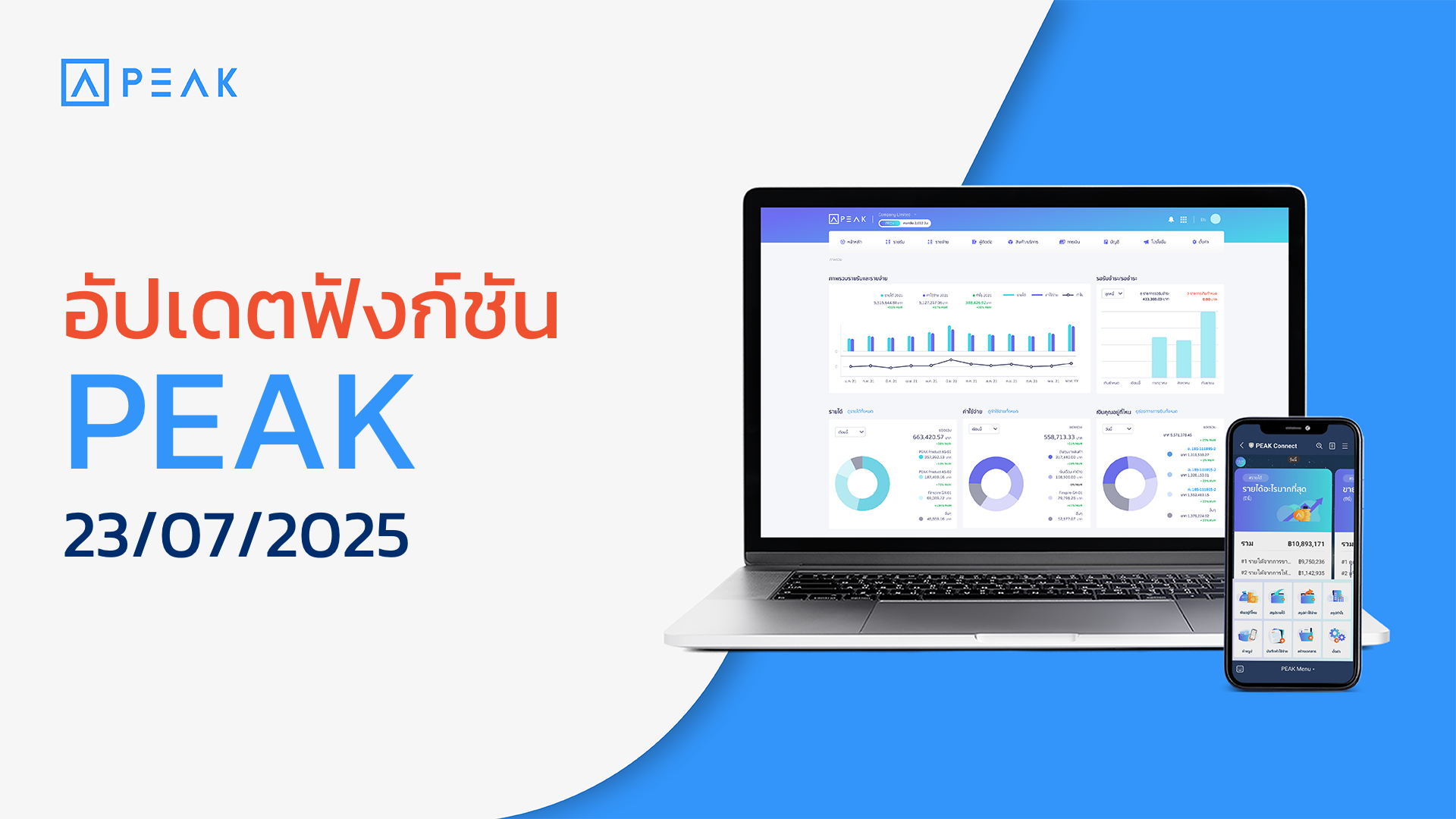 อัปเดตฟังก์ชัน โปรแกรมบัญชี PEAK 23/07/2025