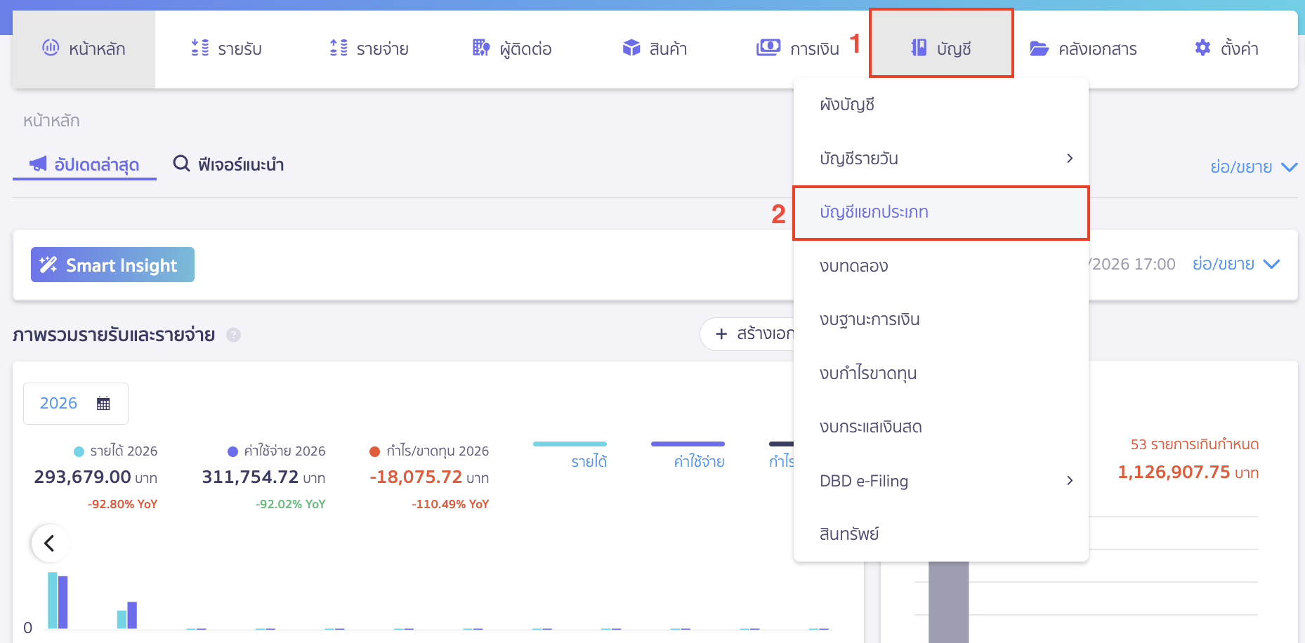 การตรวจสอบที่บัญชีแยกประเภท ใน PEAK