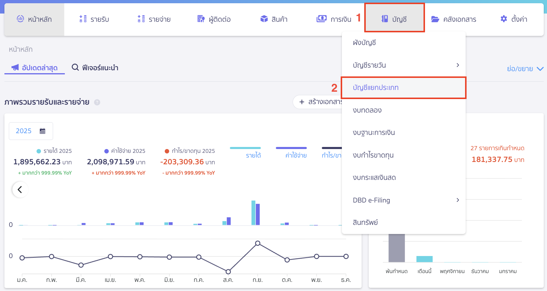 record-overdraft-payment-8 การตรวจสอบที่บัญชีแยกประเภท ใน PEAK