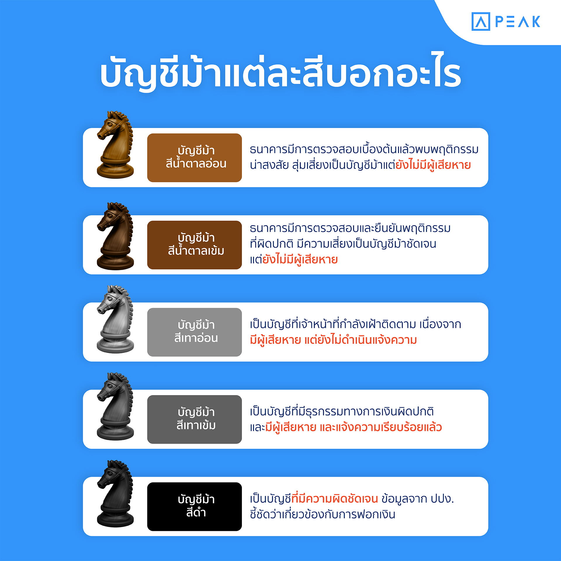 บัญชีม้าแต่ละสี