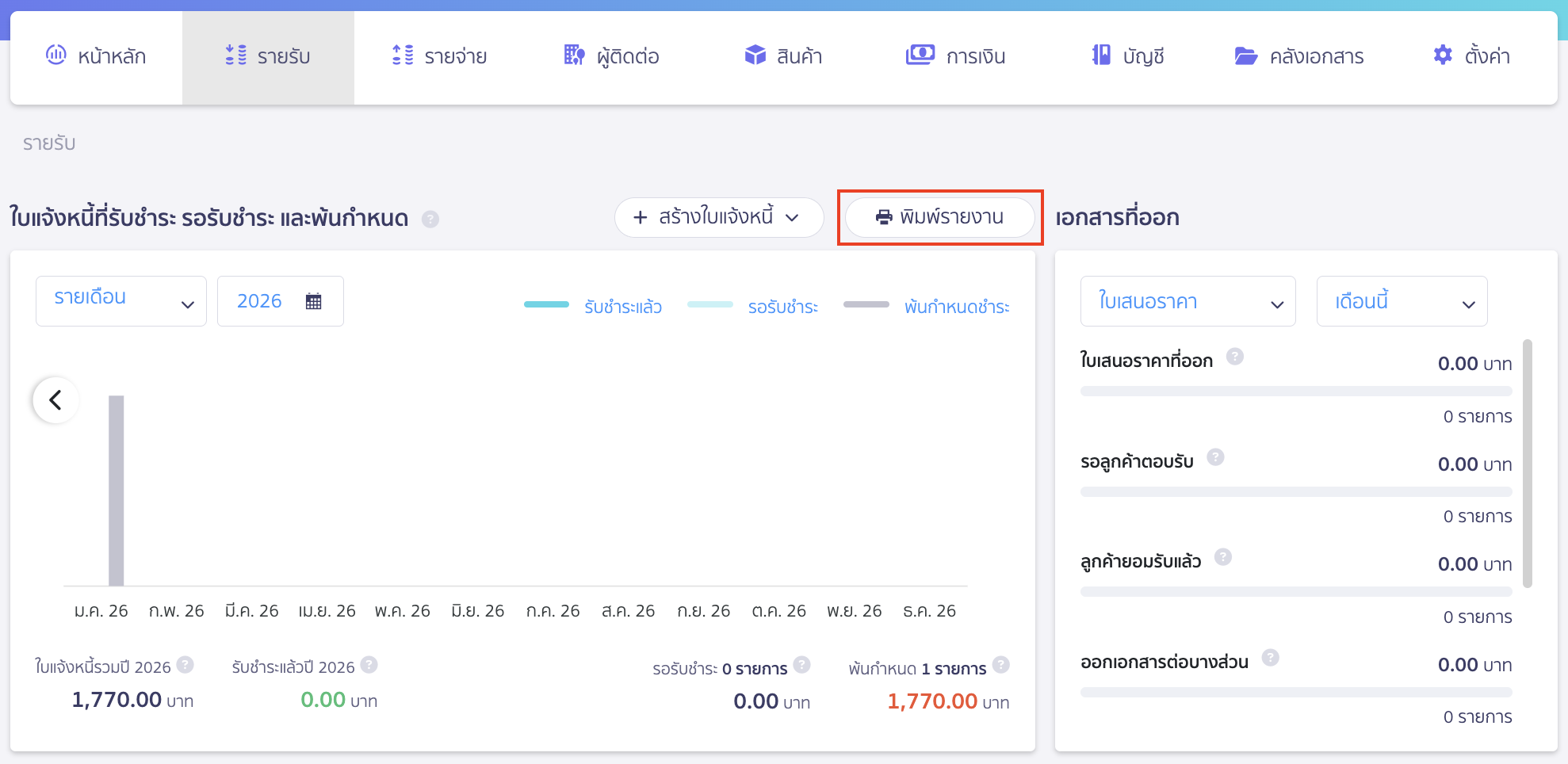 print-sales-report-revenue-overview-2 พิมพ์รายงานการขายที่ภาพรวมรายรับ คลิกปุ่ม "พิมพ์รายงาน"