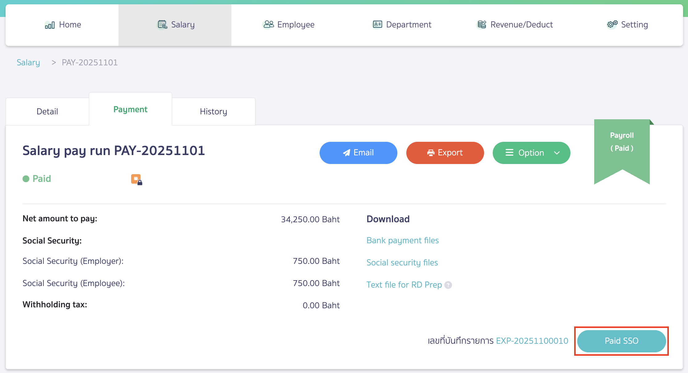 add-contacts-and-configure-account-recording-Payroll-11 Adding contacts and configuring account recording Then click "paid SSO" to Social Security payments