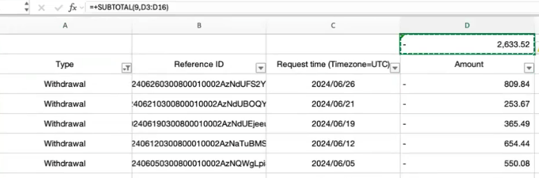 กระทบยอดเงินเข้า wallet