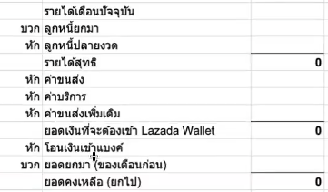 การกระทบยอด Lazada เมื่อเตรียมไฟล์เรียบร้อยแล้ว แนะนำการทำรายการเพื่อหายอดแต่ละยอดดังภาพ