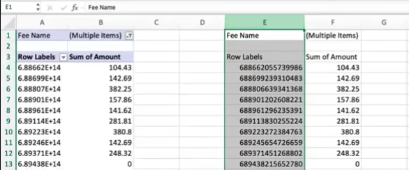 การกระทบยอด Lazada Copy คอลัมน์ A และ B เพื่อวางข้อมูลใหม่ (ตามภาพด้านล่าง) 2
