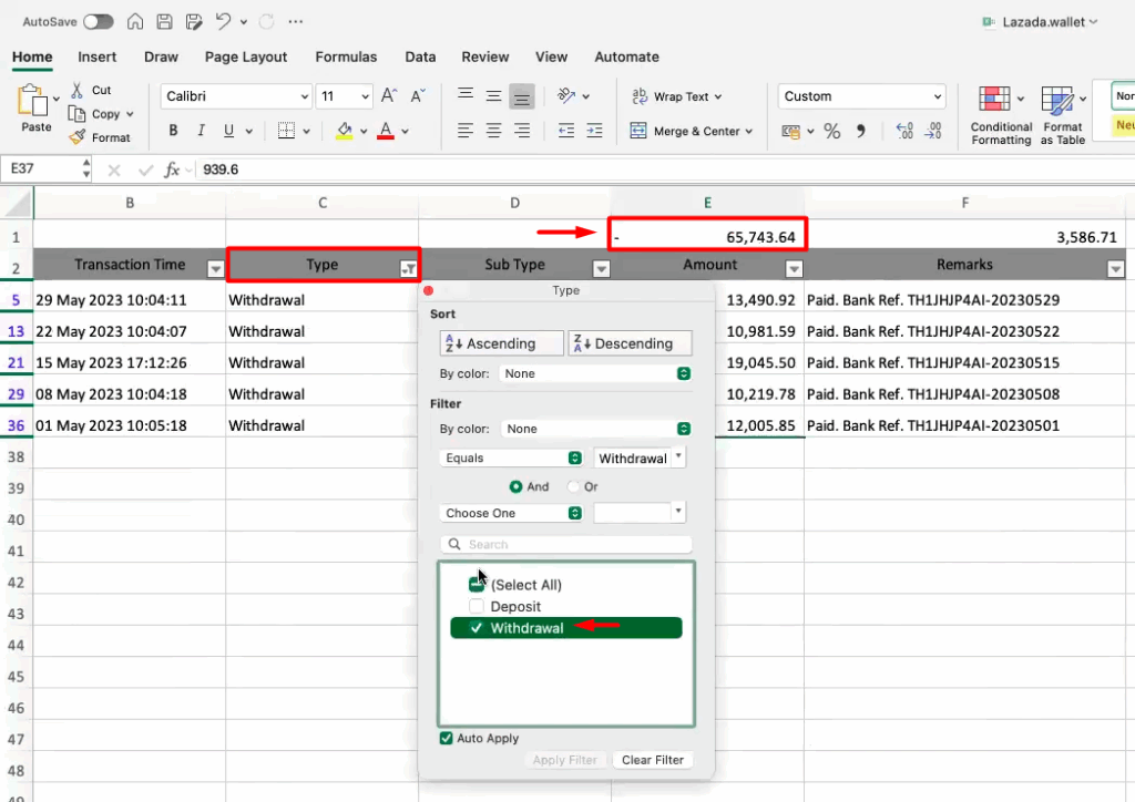 การกระทบยอด Lazada