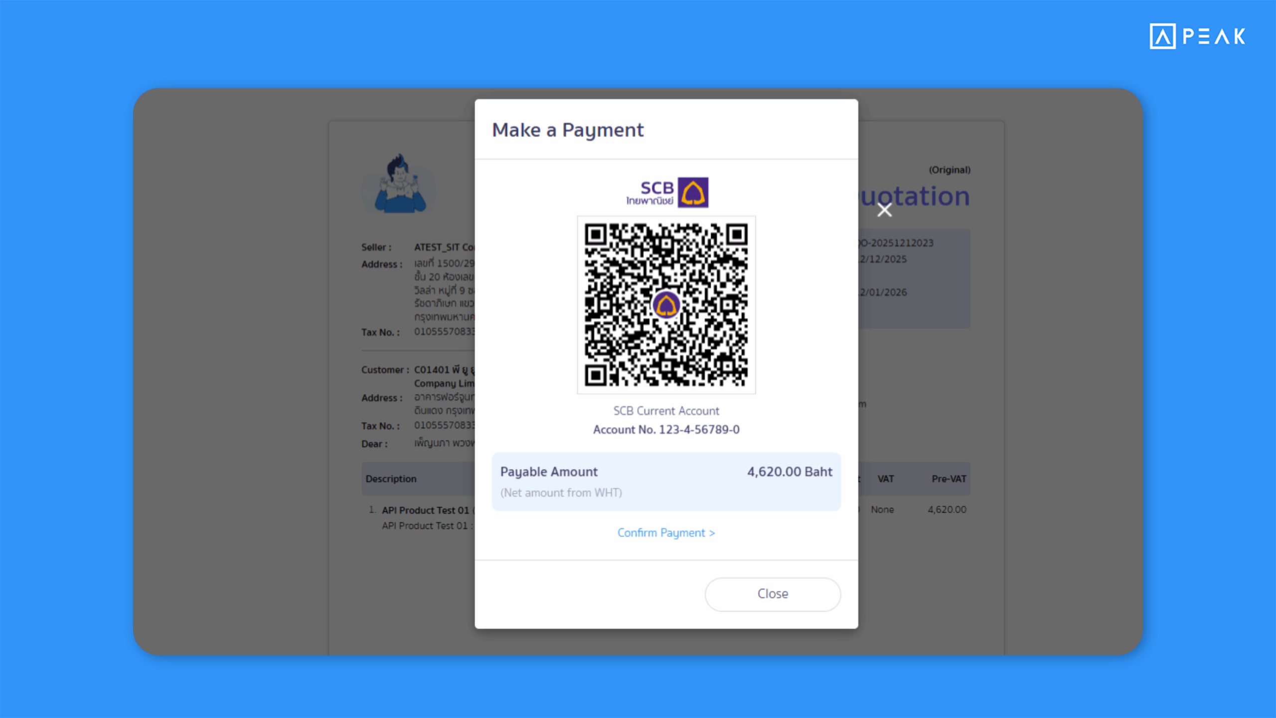Enabled QR Payment for quotations with “Await Approval” status.