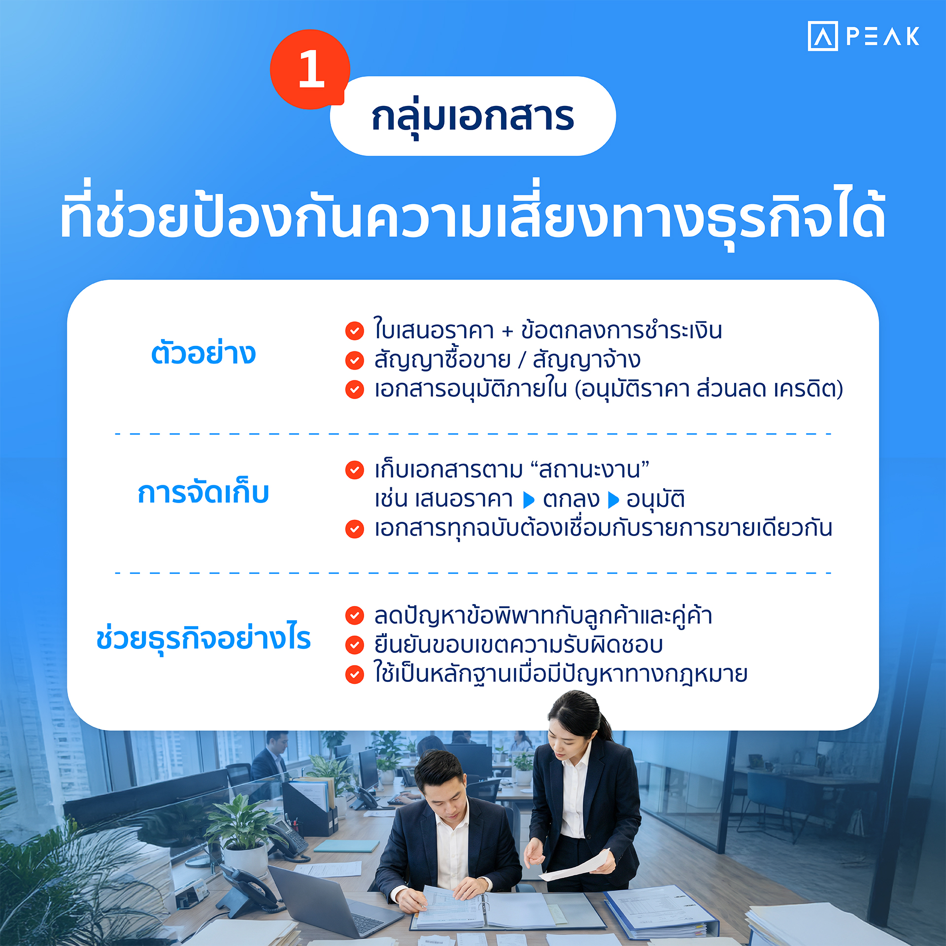 เอกสารธุรกิจเพื่อป้องกันความเสี่ยง