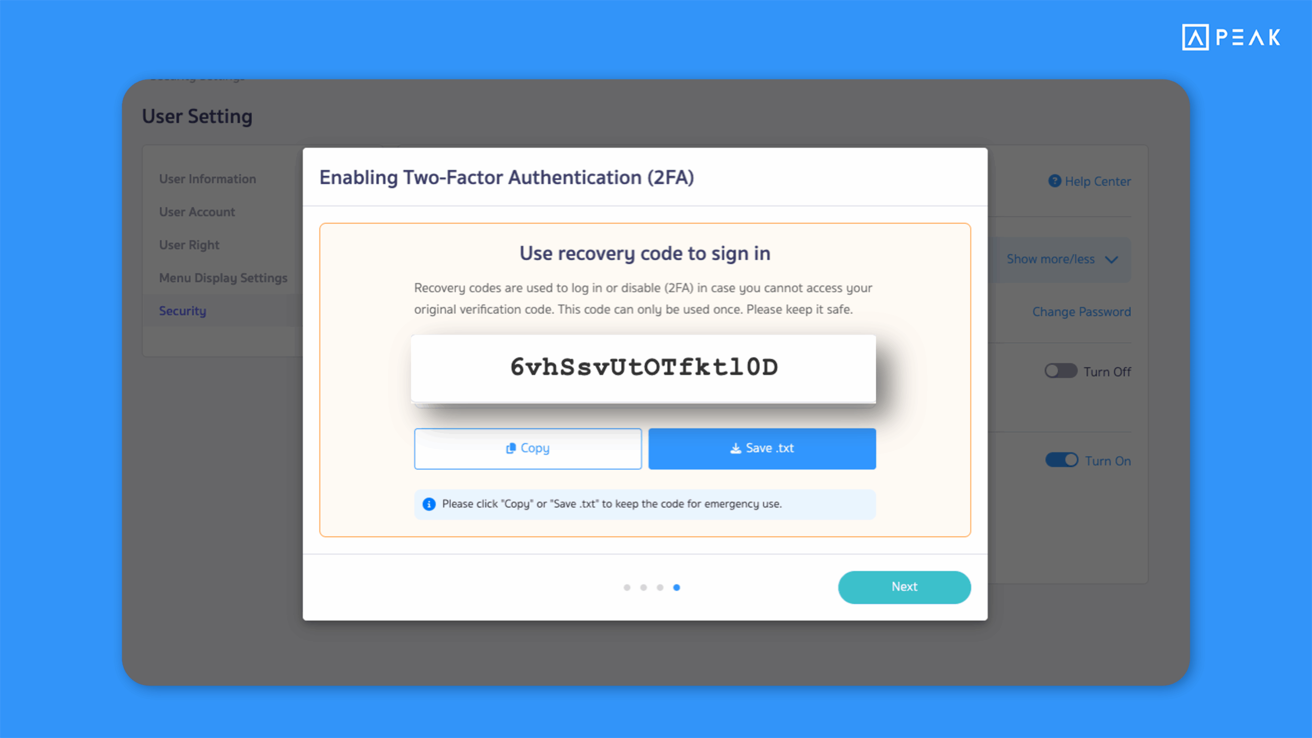 Added Recovery Codes for Two-Factor Authentication (2FA) to allow login when the 2FA code is unavailable.