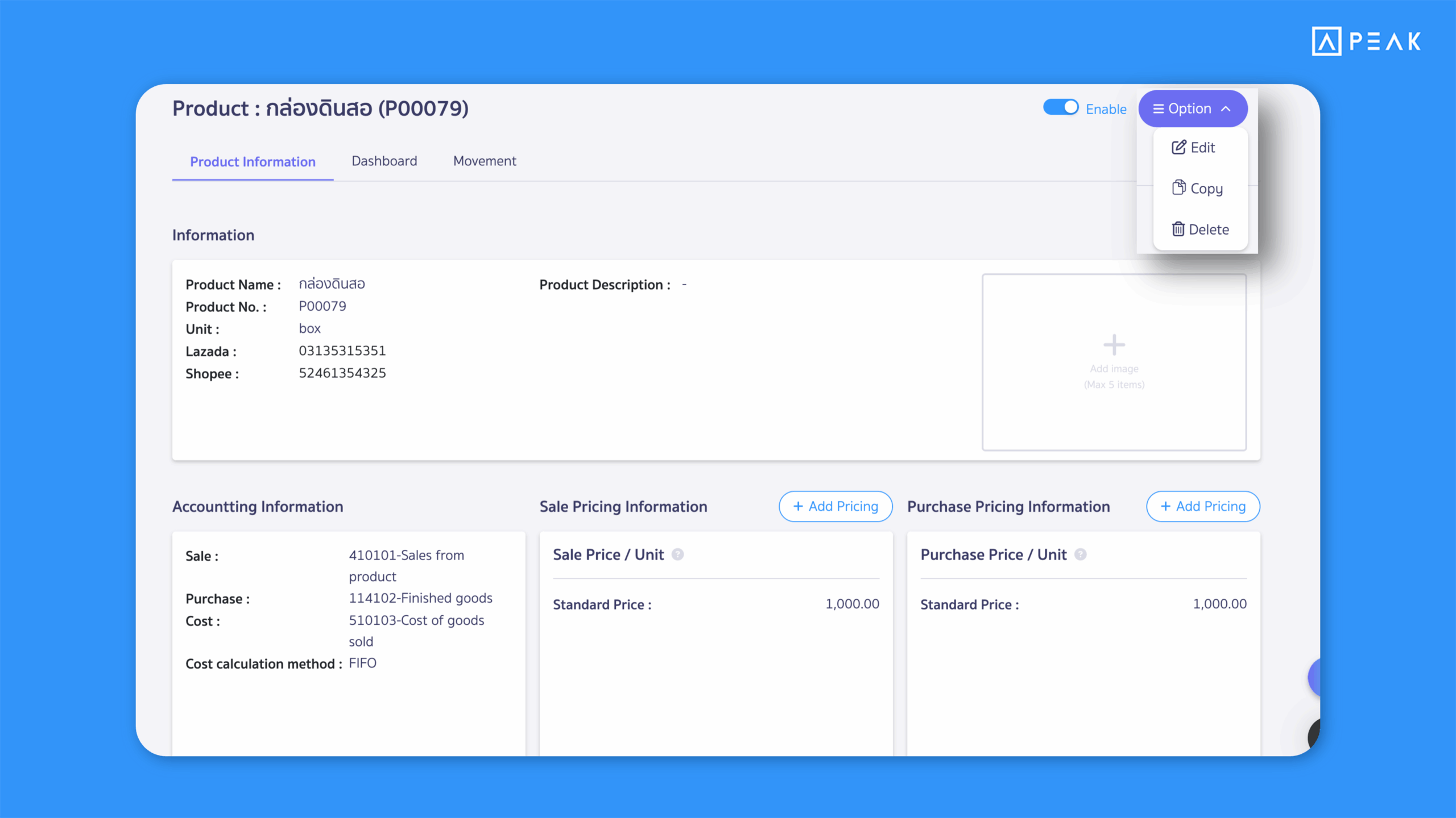 Added a Copy button in Products/Services and Contacts to duplicate data instantly.