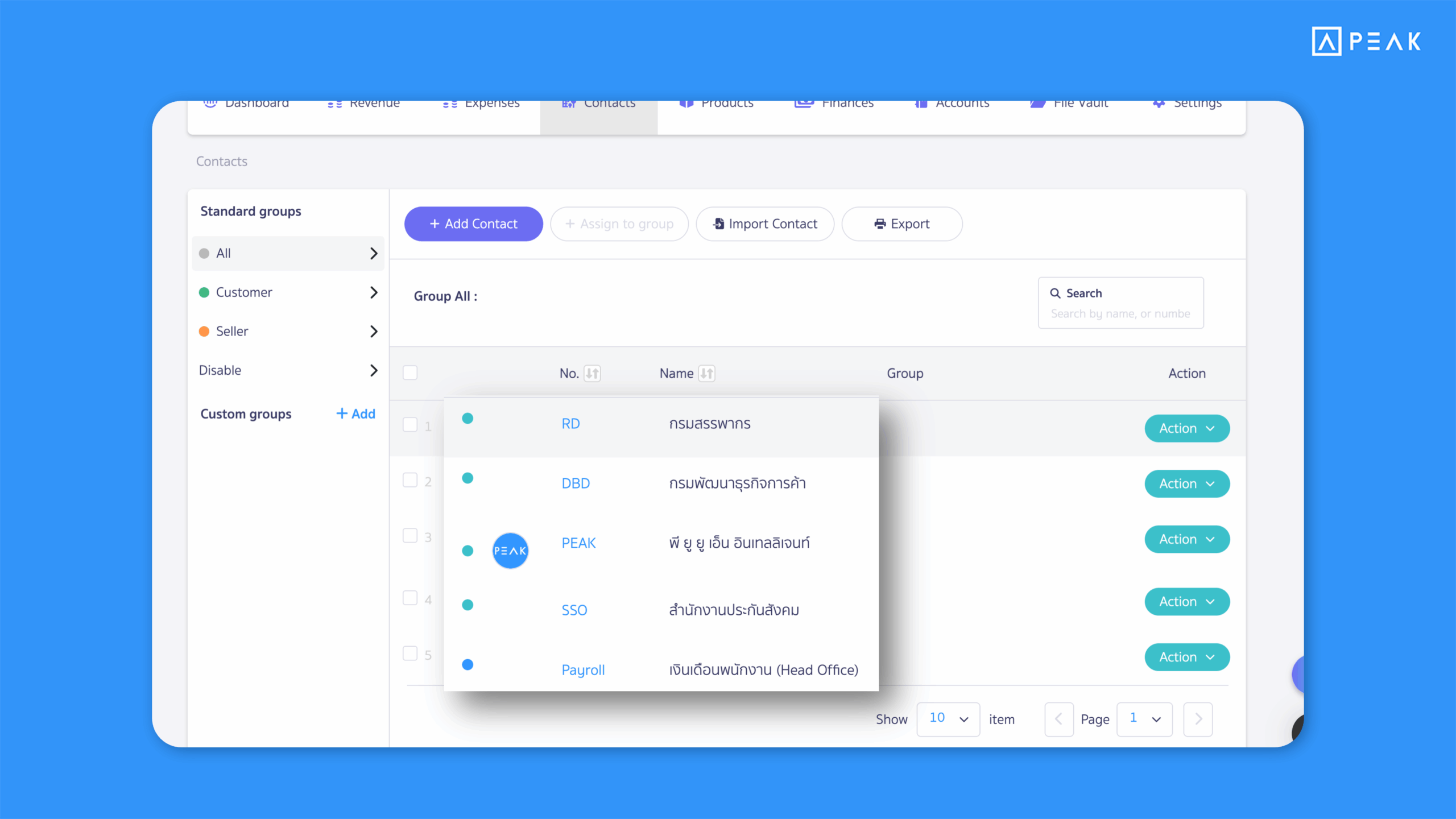 Added default contacts when creating a new company to reduce setup time.
