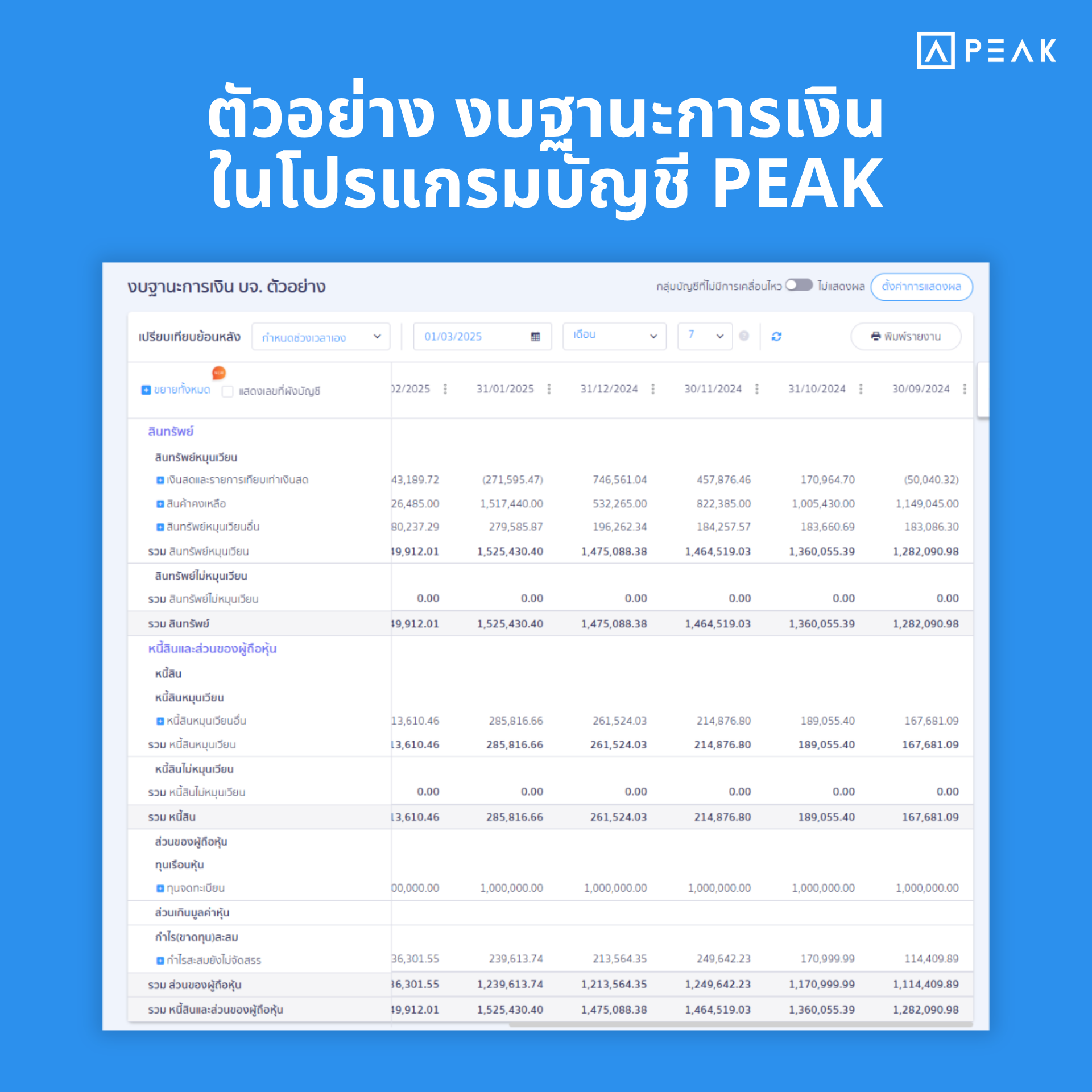 งบแสดงฐานะการเงิน
