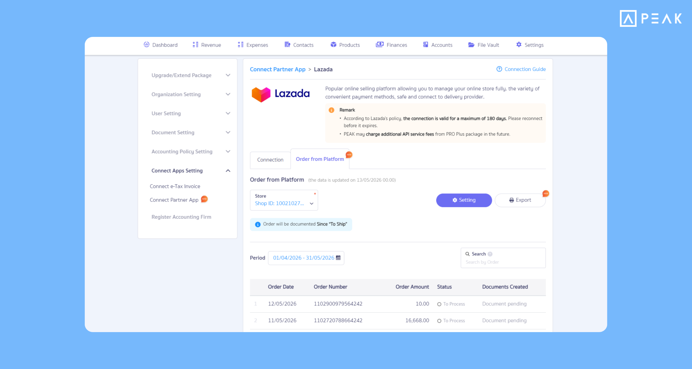 Lazada/TikTok Shop/Line Shopping Dashboard: Download order reports easily in one click.