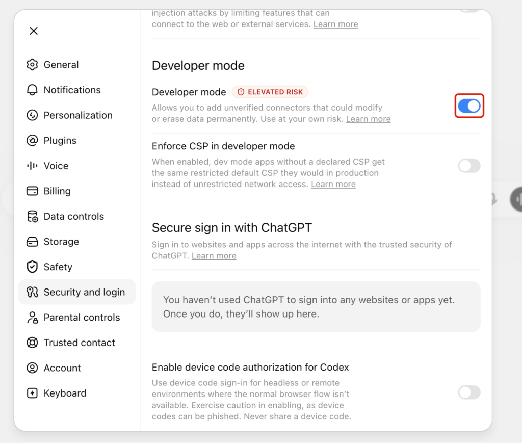 connect-peak-mcp-with-chatgpt-ai-accounting-08 PEAK x ChatGPT แล้วเปิด Developer mode